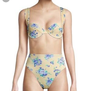 NWT WeWoreWhat Golden Hour Floral Two Piece Bikini Large Bottom & Top Chic